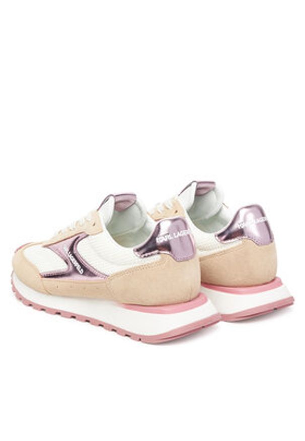 Karl Lagerfeld - KARL LAGERFELD Sneakersy Kairo Lo Lace Mix II KL61124E 4TP Beżowy. Kolor: beżowy. Materiał: materiał