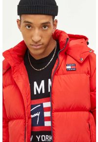 Tommy Jeans kurtka puchowa męska kolor czerwony zimowa. Kolor: czerwony. Materiał: puch. Sezon: zima #8