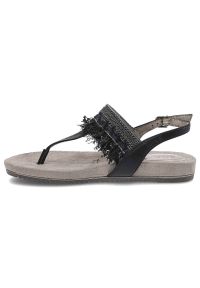 Czarne Sandały Tamaris Damskie Wygodne Obuwie. Kolor: czarny. Materiał: materiał. Wzór: aplikacja. Sezon: lato. Obcas: na platformie. Styl: boho