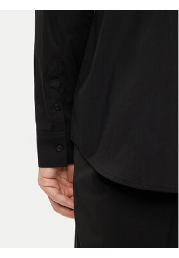 Karl Lagerfeld - KARL LAGERFELD Koszula 605947 544671 Czarny Regular Fit. Typ kołnierza: dekolt w karo. Kolor: czarny. Materiał: bawełna