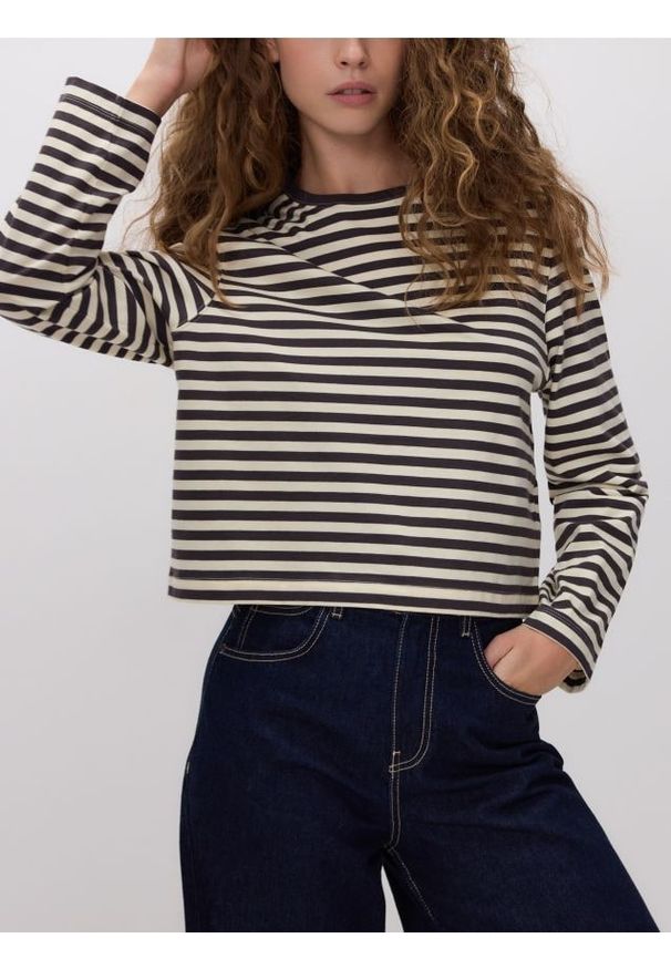 Reserved - Bawełniany longsleeve - wielobarwny. Materiał: bawełna. Długość rękawa: długi rękaw