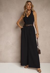 Renee - Czarny Taliowany Kombinezon z Guzikami Nilaviella. Kolor: czarny. Długość: długie. Styl: elegancki #4