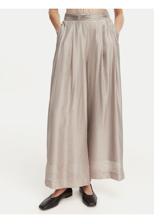 Eleh Spodnie materiałowe SS260269 Szary Wide Leg. Kolor: szary. Materiał: wiskoza