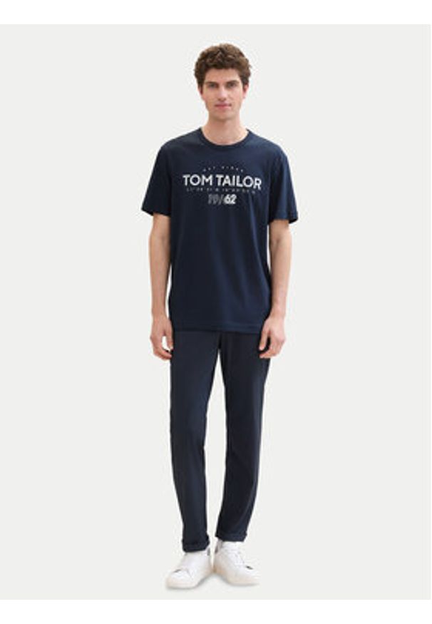 Tom Tailor T-Shirt 1041871 Granatowy Regular Fit. Kolor: niebieski. Materiał: bawełna