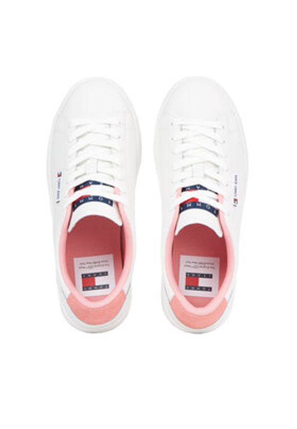 Tommy Jeans Sneakersy Tjw Cupsole Sneaker Ess EN0EN02508 Biały. Kolor: biały. Materiał: skóra