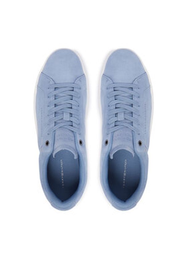 TOMMY HILFIGER - Tommy Hilfiger Sneakersy Th Court Premium Suede FM0FM05880 Niebieski. Kolor: niebieski. Materiał: skóra, zamsz