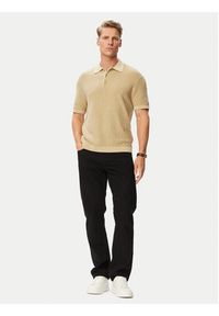 TOMMY HILFIGER - Tommy Hilfiger Polo MW0MW43246 Beżowy Regular Fit. Typ kołnierza: polo. Kolor: beżowy. Materiał: bawełna #3