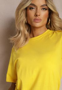 Renee - Żółta Bawełniana Koszulka z Krótkim Rękawem Anemila. Okazja: na co dzień, na spotkanie biznesowe, do pracy. Kolor: żółty. Materiał: bawełna. Długość rękawa: krótki rękaw. Długość: krótkie. Styl: biznesowy, klasyczny, elegancki, casual #5