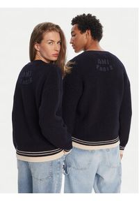 AMI PARIS Sweter UKS268.KN0068 Granatowy Regular Fit. Kolor: niebieski. Materiał: wełna #5