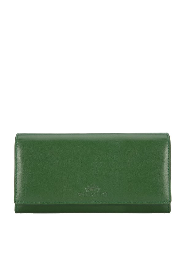 Wittchen - Damski portfel skórzany o prostym kroju zielony. Kolor: zielony. Materiał: skóra
