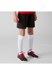 KIPSTA - Spodenki piłkarskie dla dzieci Kipsta Essential. Kolor: czarny. Materiał: poliester, materiał. Styl: sportowy