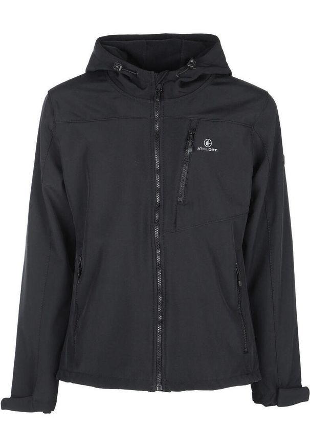 ZUMBA WEAR - Męska Kurtka Softshell Athl DPT Hermes Czarna Wodoodporna. Kolor: czarny. Materiał: softshell. Sport: turystyka piesza