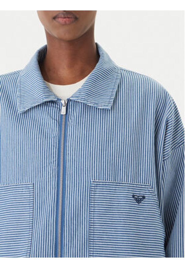 Roxy Kurtka jeansowa Beachfront Bliss ERJJK03702 Błękitny Regular Fit. Kolor: niebieski. Materiał: bawełna