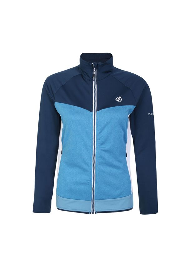 DARE 2B - Bluza turystyczna damska Elation II szybkoschnąca. Okazja: na spacer. Kolor: niebieski. Materiał: polar. Styl: sportowy. Sport: turystyka piesza