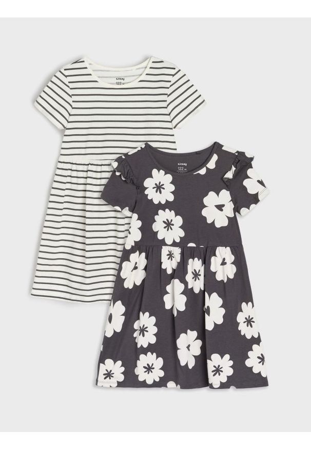 Sinsay - Sukienka mini z falbanami 2 pack - wielobarwny. Długość: mini