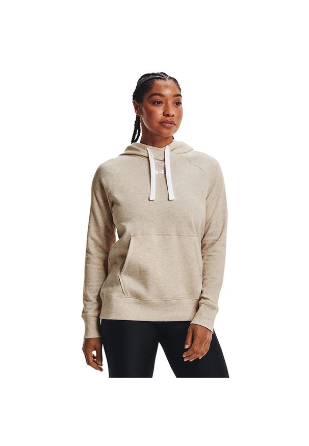 Bluza damska Under Armour Rival Fleece HB Hoodie. Kolor: beżowy. Sport: bieganie