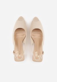 Born2be - Beżowe Sandały na Szpilce z Odkrytą Piętą i Palcami Zitena. Okazja: na co dzień. Zapięcie: sprzączka. Kolor: beżowy. Wzór: ażurowy. Obcas: na szpilce. Styl: casual, elegancki. Wysokość obcasa: średni #4