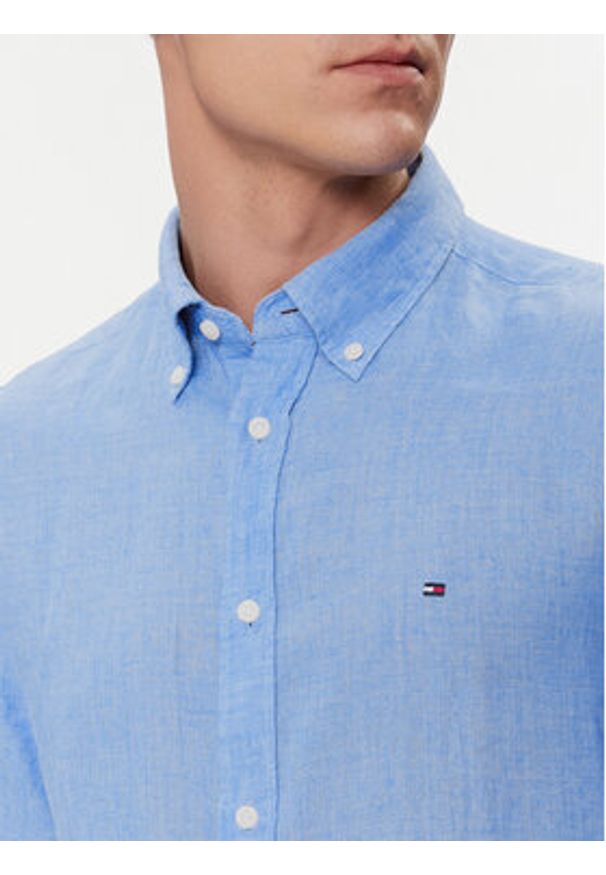 TOMMY HILFIGER - Tommy Hilfiger Koszula MW0MW35207 Niebieski Regular Fit. Kolor: niebieski. Materiał: len
