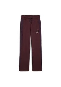 Spodnie sportowe damskie Puma T7. Kolor: czerwony. Materiał: dresówka. Sport: turystyka piesza