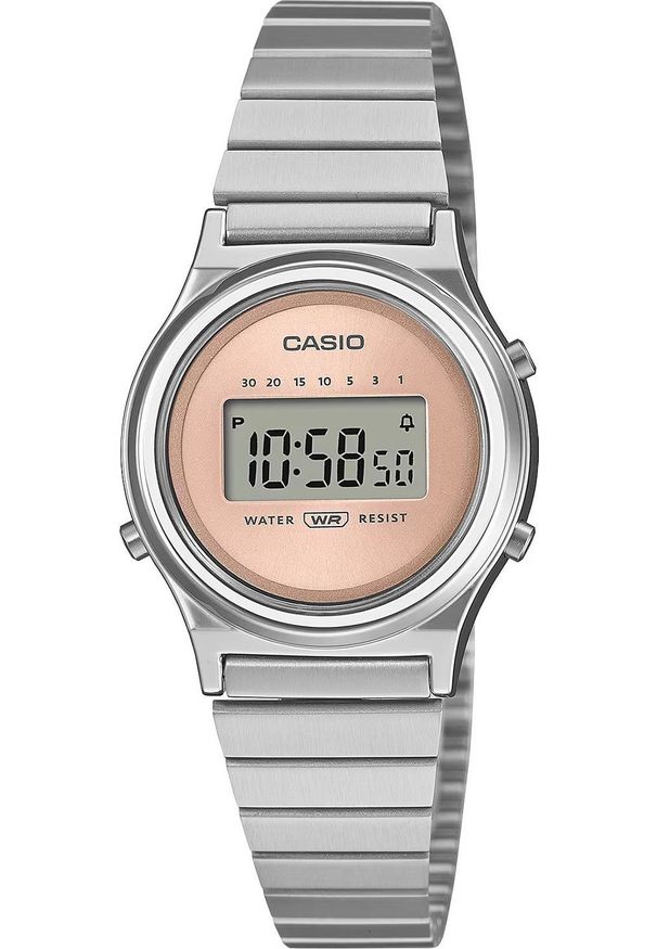 Zegarek Casio Vintage Zegarek damski Casio LA700WE-4AEF srebrny. Kolor: srebrny. Styl: vintage