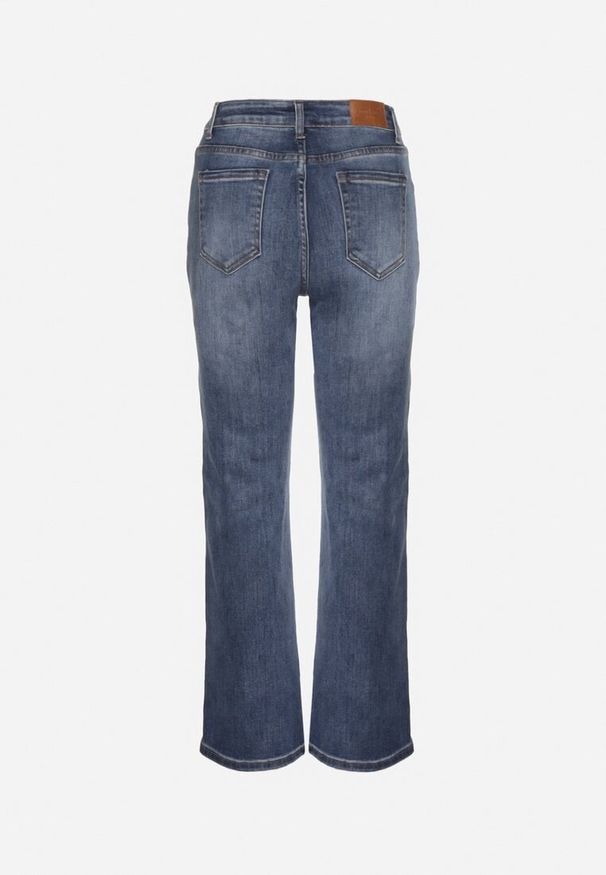 Born2be - Niebieskie Jeansy o Prostym Kroju z Regularnym Stanem Fesonia. Kolor: niebieski. Styl: klasyczny