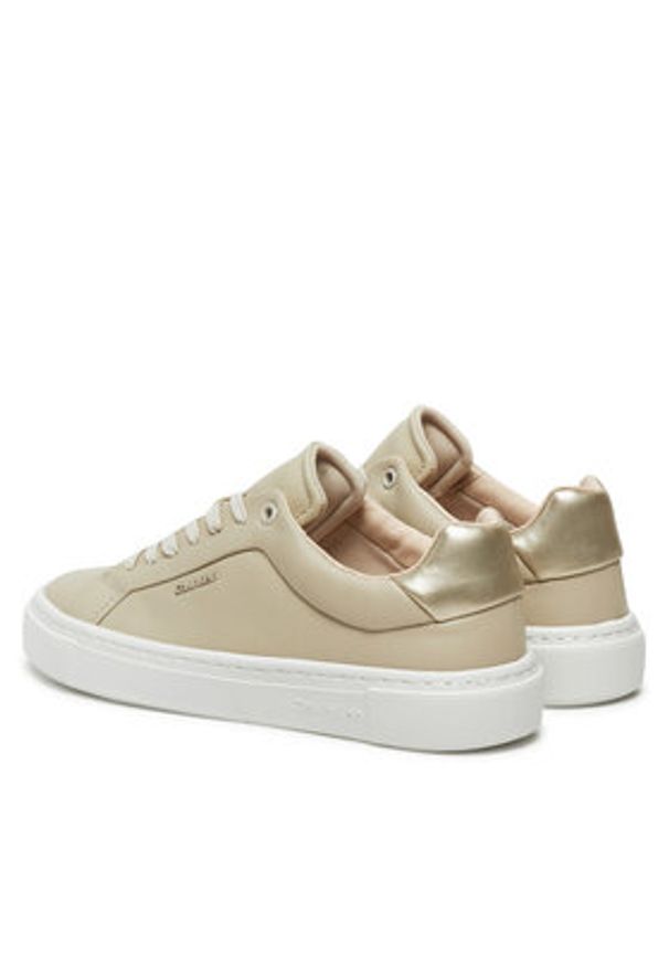 Calvin Klein Sneakersy Cupsole Lace Up W/Ml HW0HW02288 Écru. Materiał: skóra