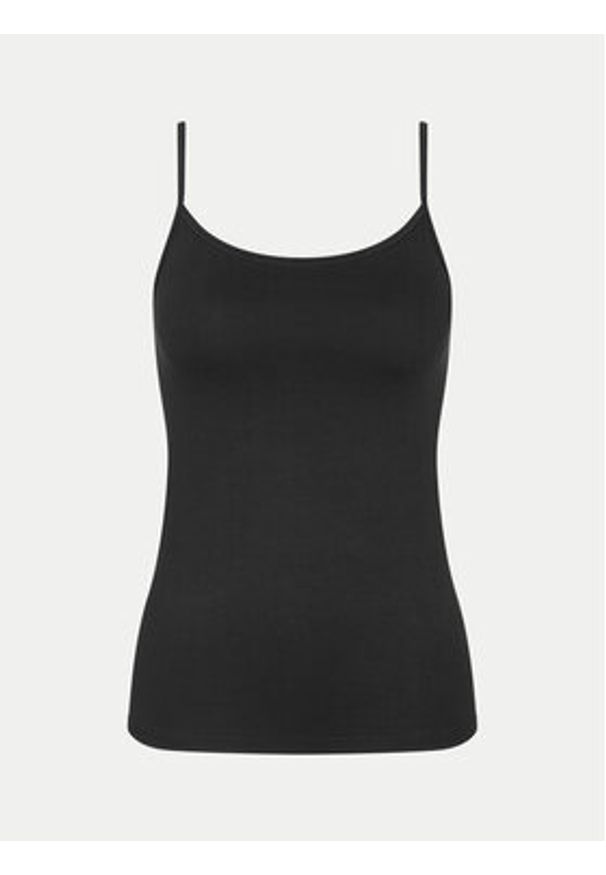 Triumph Top Sense Of Cotton 10224958 Czarny Slim Fit. Kolor: czarny. Materiał: bawełna