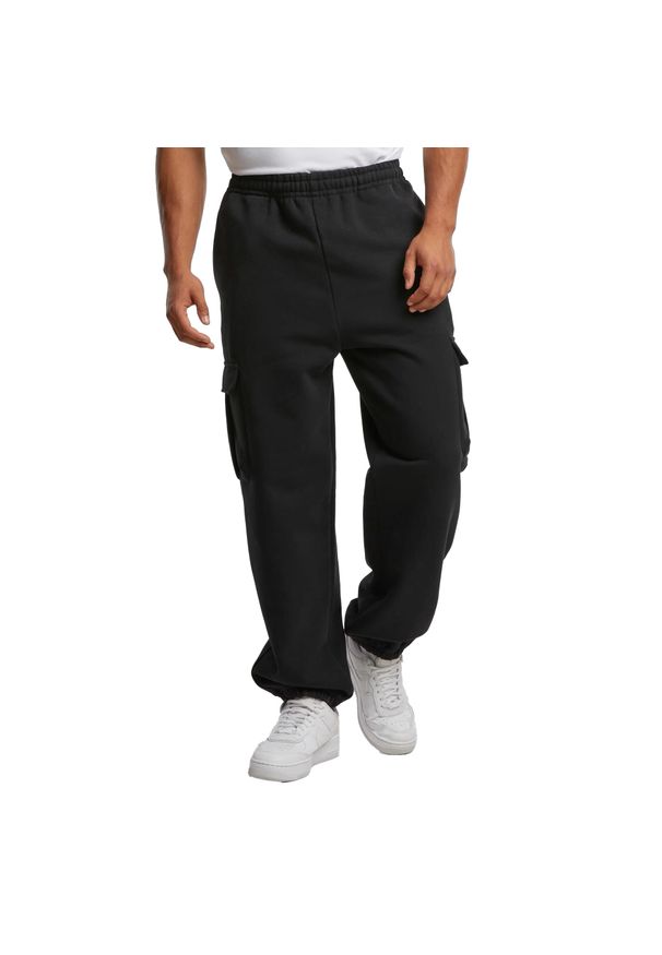 Urban Classics - Męskie Spodnie Do Biegania Cargo 90s. Kolor: czarny. Materiał: dresówka