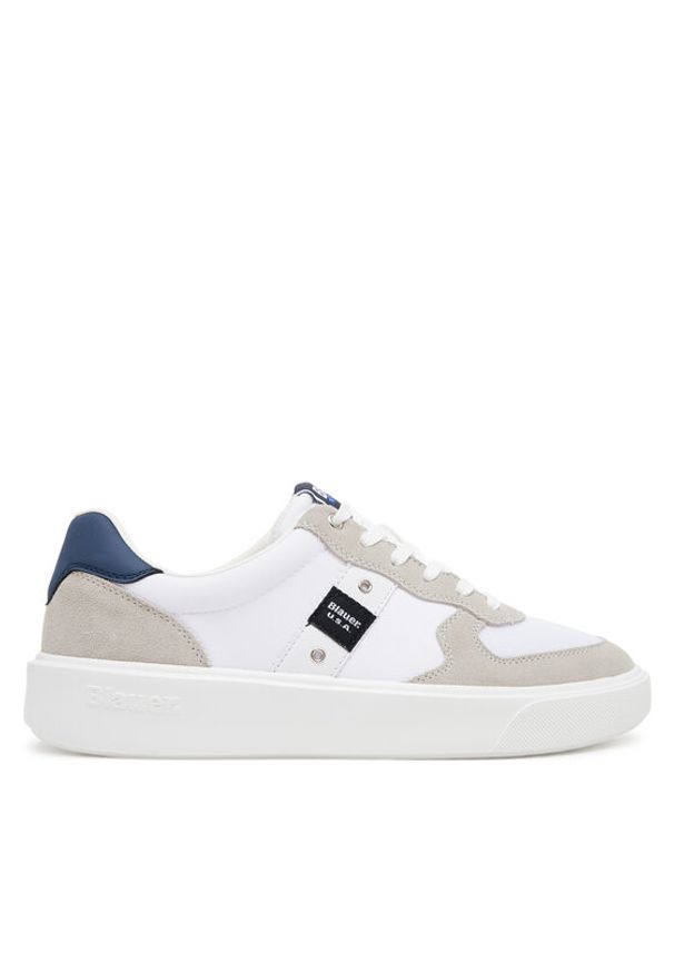 Blauer Sneakersy S5BUCK02/MES Biały. Kolor: biały. Materiał: skóra, zamsz