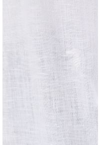 Trussardi Jeans - Trussardi koszula lniana damska kolor biały relaxed z kołnierzykiem klasycznym. Typ kołnierza: kołnierzyk klasyczny. Kolor: biały. Materiał: len. Długość rękawa: długi rękaw. Długość: długie. Styl: klasyczny #3