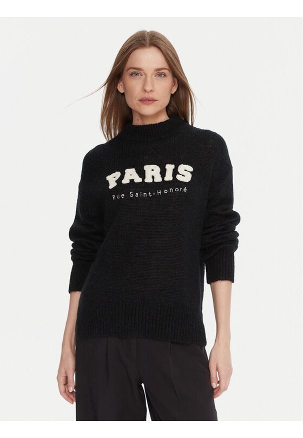 Kontatto Sweter 3M0915C Czarny Regular Fit. Kolor: czarny. Materiał: syntetyk