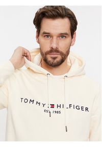 TOMMY HILFIGER - Tommy Hilfiger Bluza Logo MW0MW11599 Beżowy Regular Fit. Kolor: beżowy. Materiał: bawełna