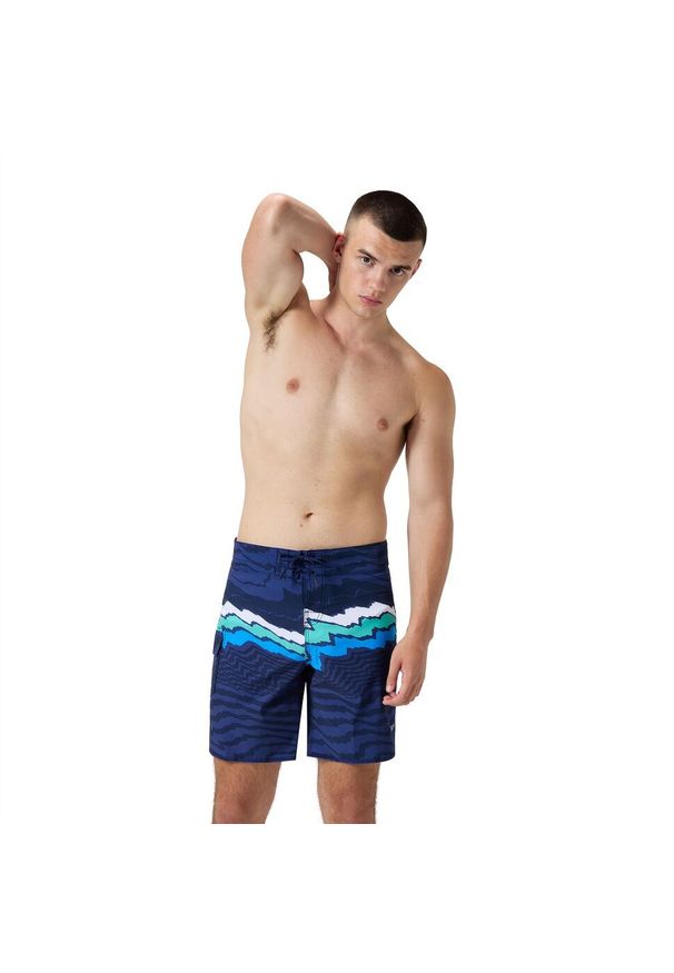 Spodenki szorty męskie kąpielowe Speedo Stripe Flex BoardShort. Kolor: niebieski