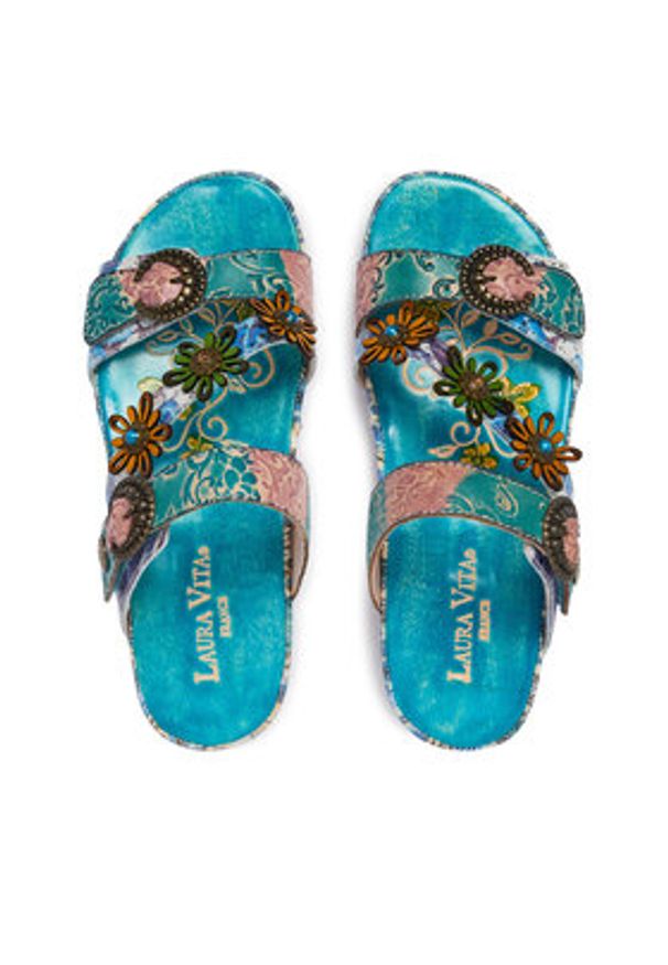 Laura Vita Klapki Liloo 41 Niebieski. Kolor: niebieski. Materiał: skóra