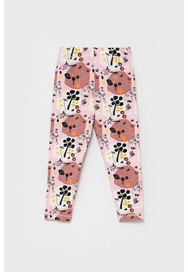 Reima legginsy dziecięce Moomin Maskros kolor różowy wzorzyste. Kolor: różowy. Materiał: dzianina