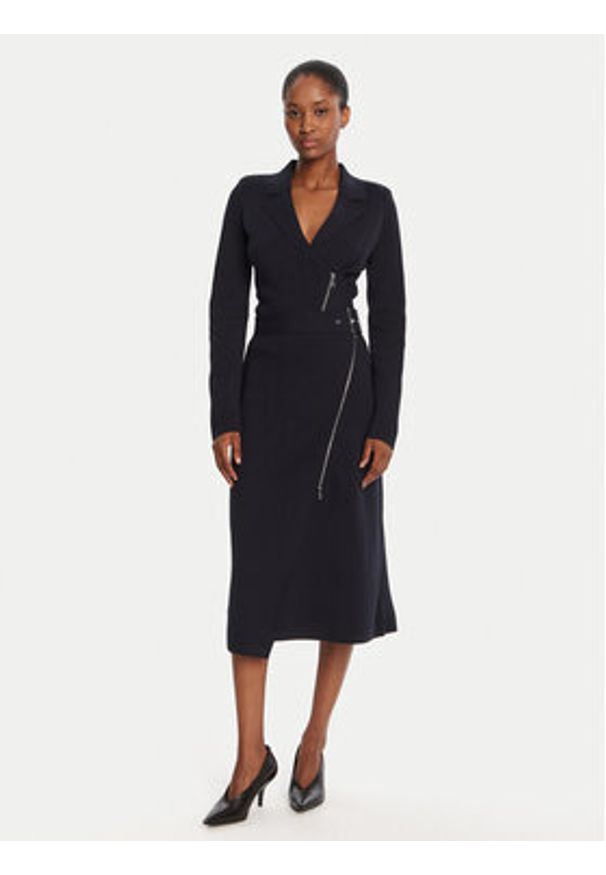 BOSS Kardigan Felendi 50542857 Granatowy Regular Fit. Kolor: niebieski. Materiał: wiskoza