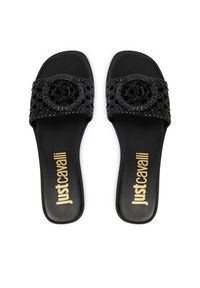 Just Cavalli Klapki 80RA3S83 ZSE38 Czarny. Kolor: czarny. Materiał: materiał #3