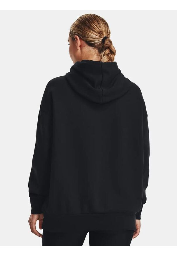 Under Armour - Bluza fitness damska UNDER ARMOUR Icon Fleece Oversized Hoodie z kapturem. Typ kołnierza: kaptur. Kolor: czarny. Sport: fitness