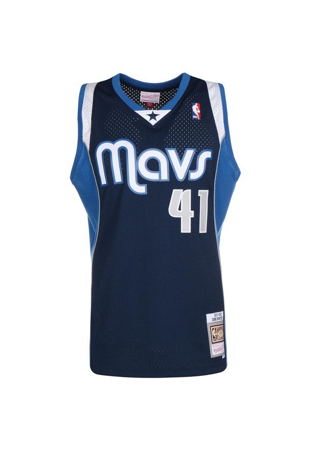 Koszulka męska do koszykówki Mitchell & Ness NBA Dallas Mavericks Dirk Nowitzki. Kolor: niebieski. Sport: koszykówka