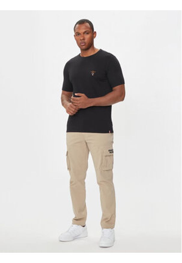 Aeronautica Militare T-Shirt AM1UTI001 Czarny Regular Fit. Kolor: czarny. Materiał: bawełna