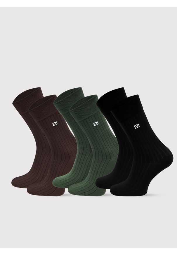 Pako Lorente - PAKO LORENTE - Zestaw skarpet męskich w prążek. Materiał: bawełna, poliester, elastan. Wzór: prążki