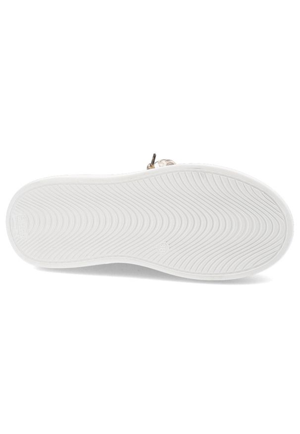CheBello - Białe Sneakersy Chebello Eleganckie Obuwie Damskie Z Wyrazistym Akcentem Panterka. Okazja: na co dzień. Kolor: biały. Materiał: skóra. Wzór: motyw zwierzęcy. Styl: elegancki