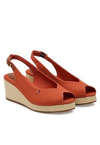 TOMMY HILFIGER - Tommy Hilfiger Espadryle Flag Mid Wedge Espad Slingback FW0FW08595 Pomarańczowy. Kolor: pomarańczowy. Materiał: materiał #5