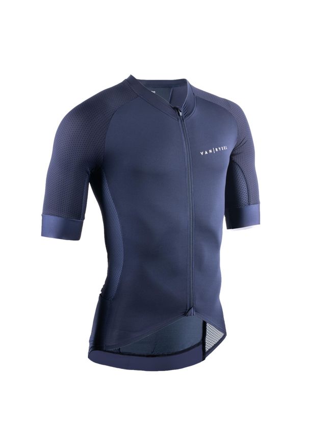 VAN RYSEL - Koszulka rowerowa szosowa Van Rysel Racer. Kolor: niebieski. Materiał: tkanina, mesh