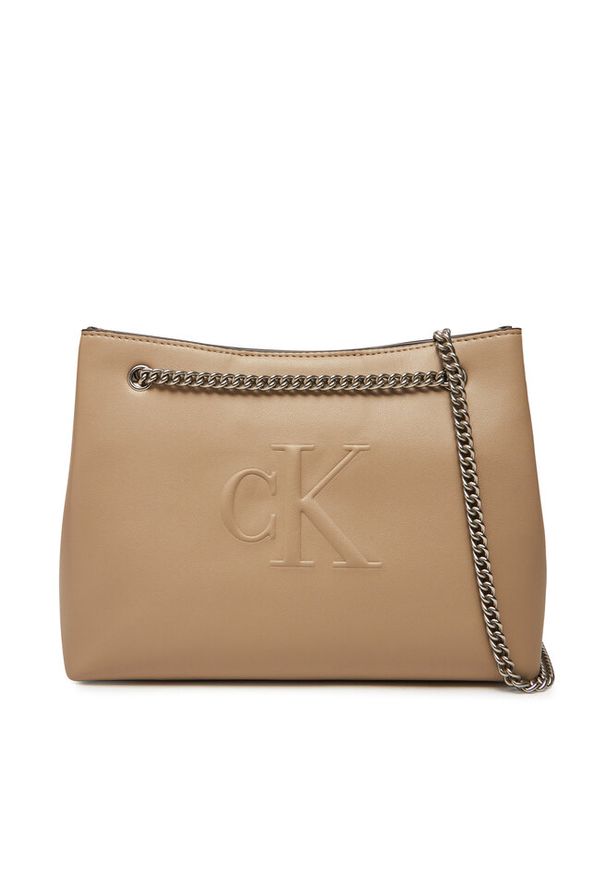 Torebka Calvin Klein Jeans. Kolor: beżowy