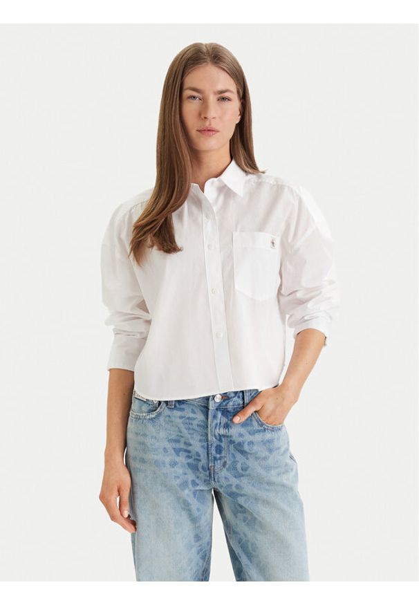 Calvin Klein Jeans Koszula LV047F148G Biały Relaxed Fit. Kolor: biały. Materiał: bawełna
