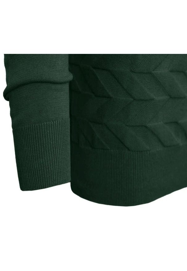 Bawełniany Sweter Pako Jeans - Okrągły Dekolt - Ciemnozielony. Kolor: zielony. Materiał: bawełna. Styl: klasyczny