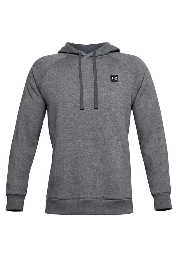 Under Armour Rival Fleece Hoodie, męska bluza. Kolor: szary. Materiał: poliester, bawełna