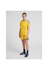 Hummel KOSZULKA DAMSKA T-shirt hmlAUTHENTIC POLY JERSEY WOMAN. Kolor: czarny, pomarańczowy, wielokolorowy, żółty. Materiał: jersey. Sport: taniec, joga i pilates