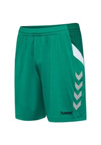 Shorts Hummel Tech Jr Green 116 dla Dzieci - Oddychające i Zrównoważone. Okazja: na uczelnię. Kolor: zielony. Styl: sportowy. Sport: joga i pilates